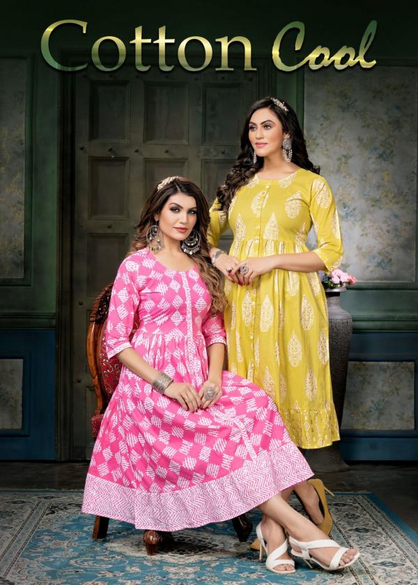 Mayra Cotton Cool Cambric Fancy Long Anarkali Kurti Collection